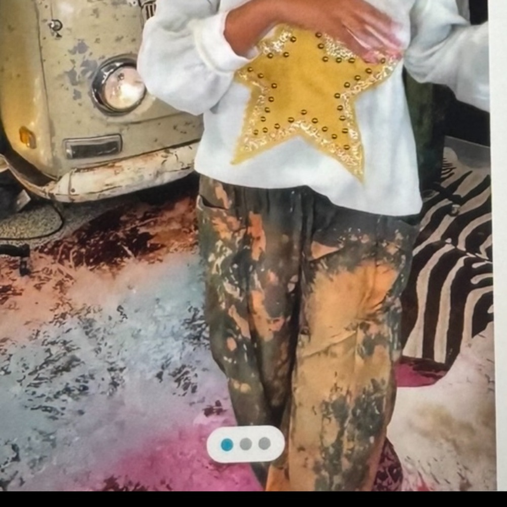 Oli & Hali artisan hand dyed wide leg cargos